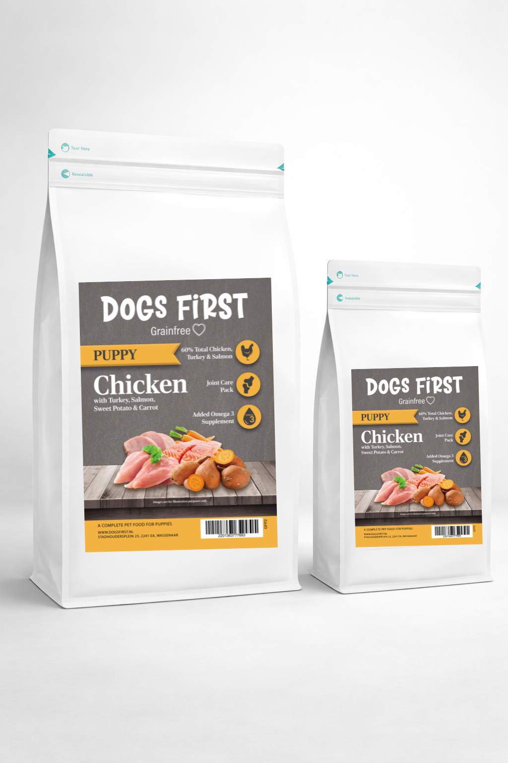 Dogs First Kip met Kalkoen en Zalm | voor Puppies