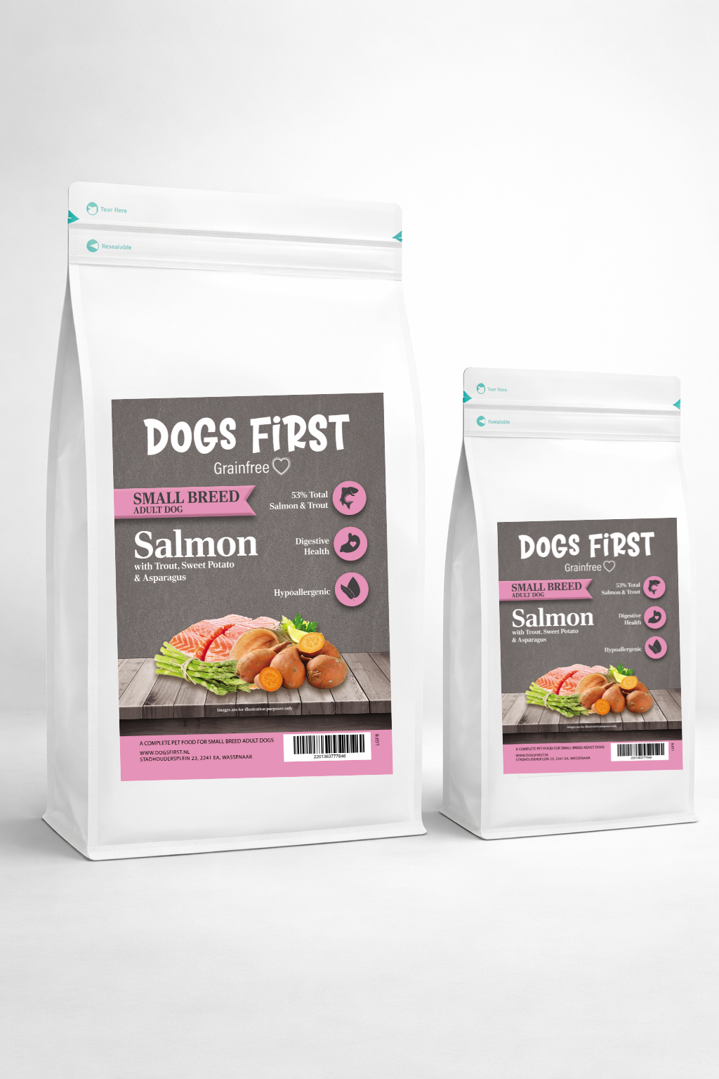 Dogs First Zalm met Forel, Zoete Aardappel & Asperge | Kleine honden